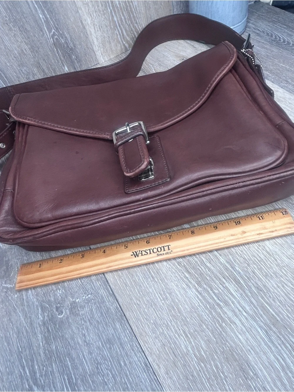 Coach Vintage Glove‑Tanned Leather Messenger Bag Brown Crossbody G23‑5735
